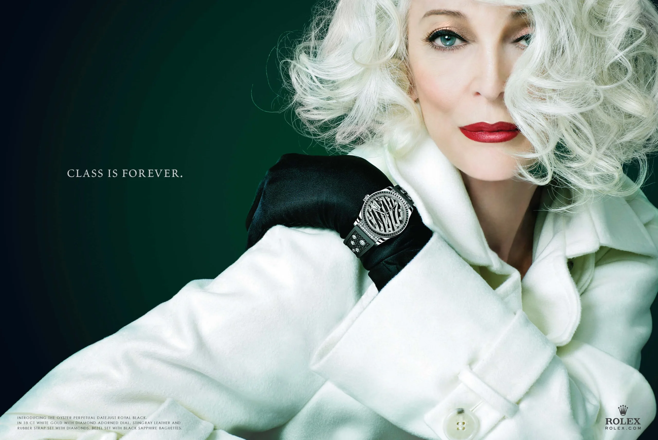 Model wearing Rolex