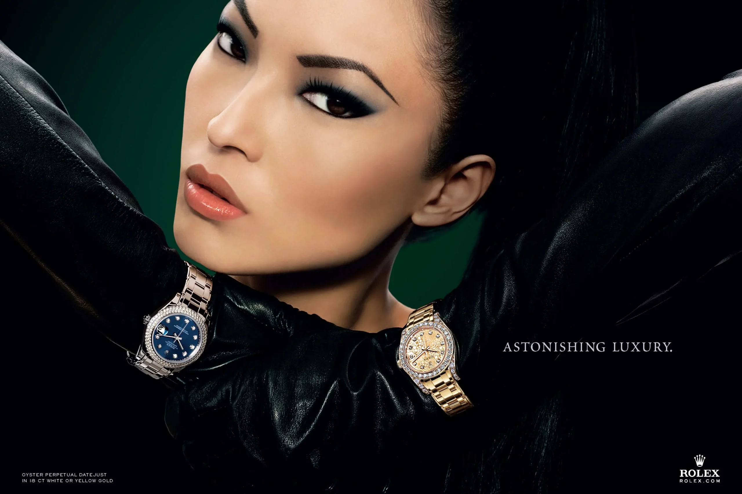 Model wearing Rolex