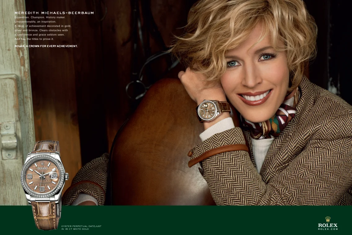 Model wearing Rolex