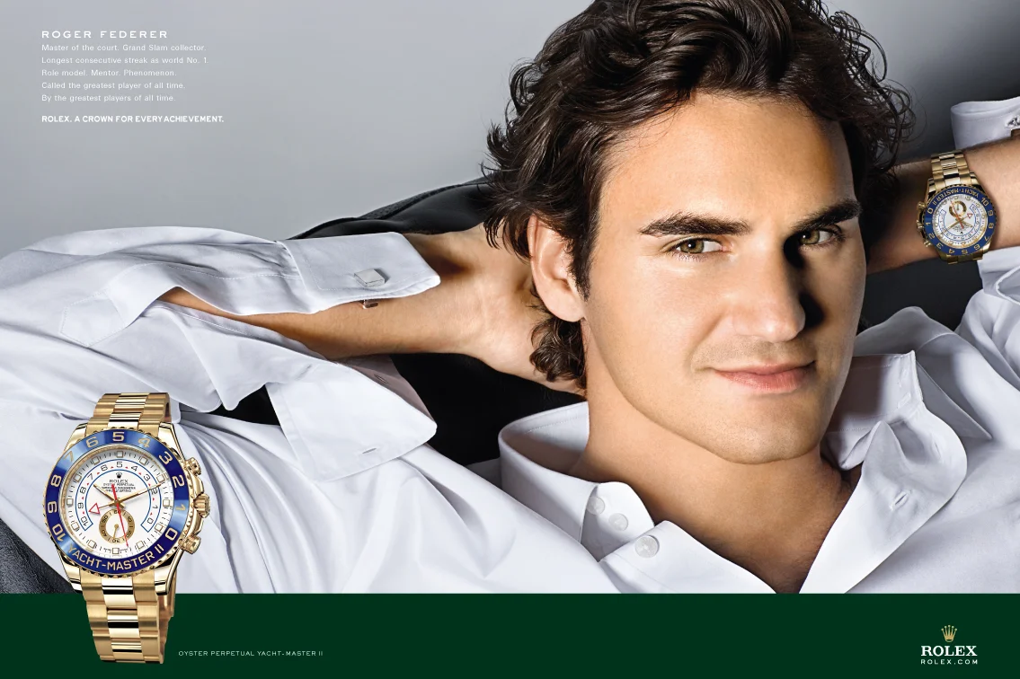 Roger Federer Model wearing Rolex
