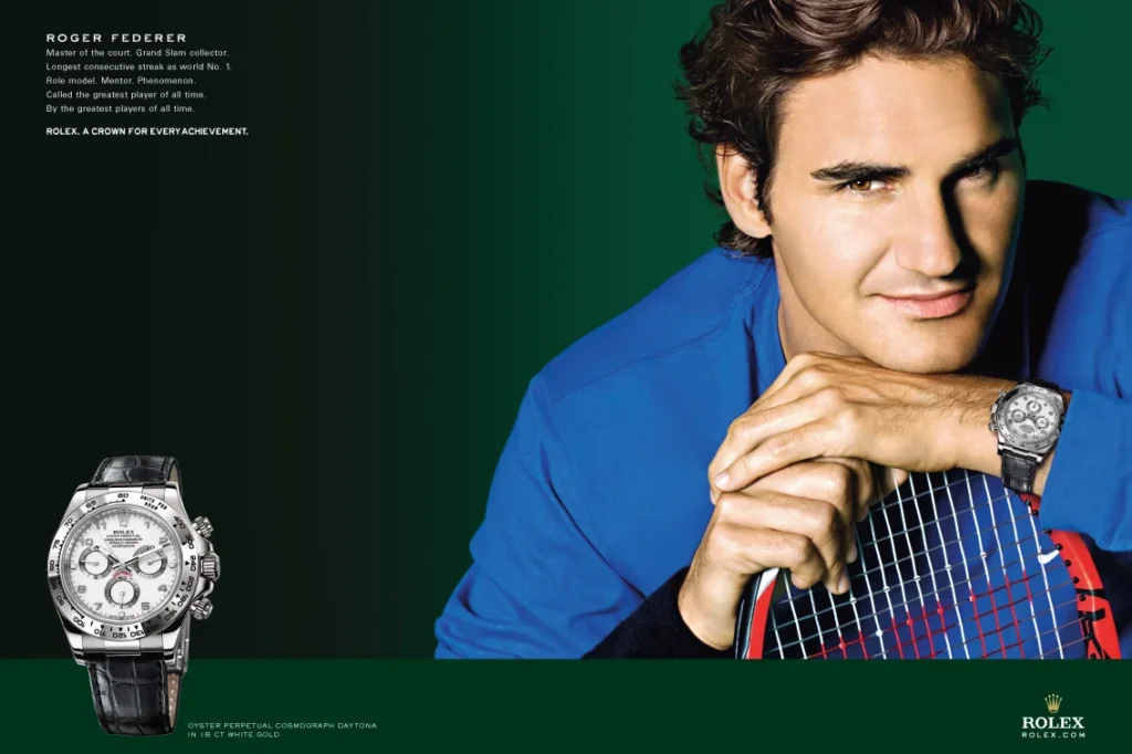 Roger Federer Model wearing Rolex