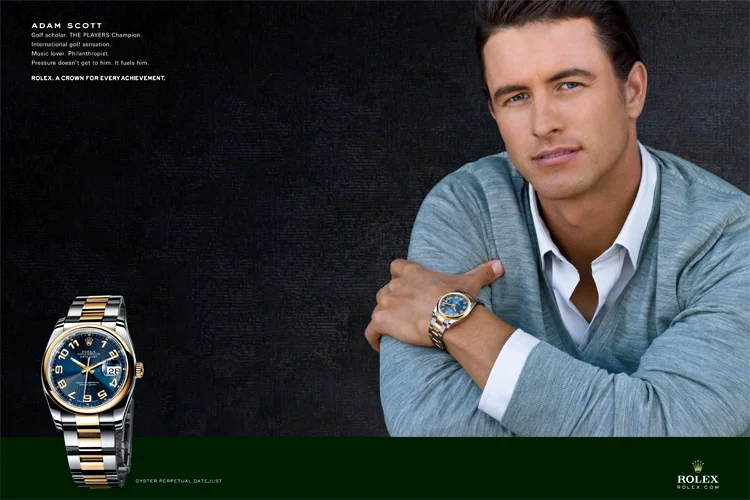 Model wearing Rolex