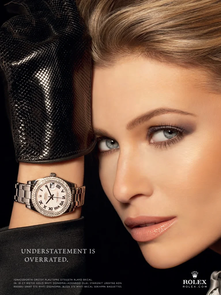 Model wearing Rolex