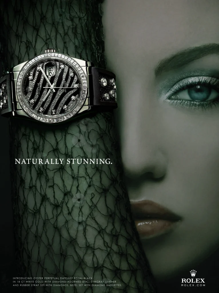Model wearing Rolex